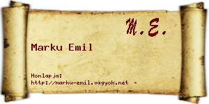 Marku Emil névjegykártya
